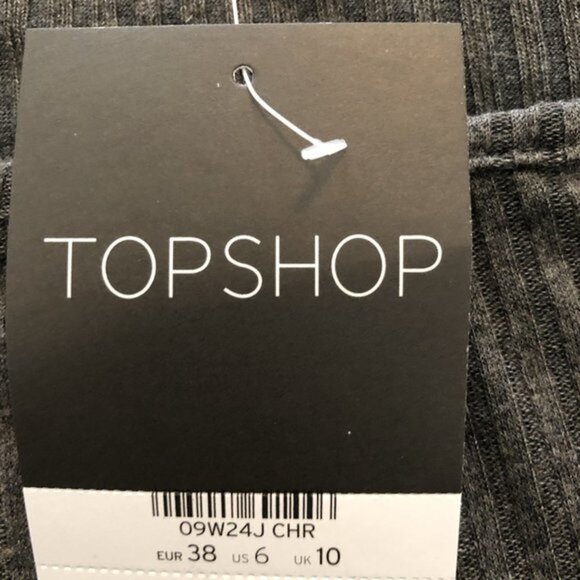 TopShop Crop Top Shirt Fitted Stretch Short Sleeve Casual NWT - Picture 7 of 12